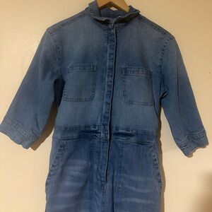 Casual Blue Denim Jumpsuit